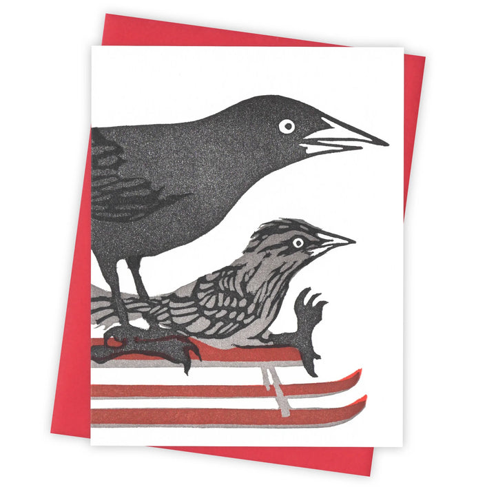 Snow Day Grackle Card