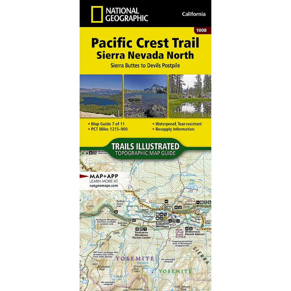 National Geographic Pacific Crest Trail Sierra Nevada North Map